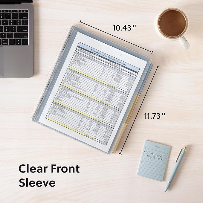 Smead Project Organizer, Office Supplies, 24 Pockets, Clear Cover with Assorted Bright Tabs, Tear Resistant Poly File Organizer, Document Organizer with 1/3-Cut Tabs, Letter Size (89213)