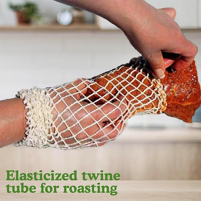 Regency Wraps Roast Socks Elasticized Twine Tube For Forming Meat, Stuffed Chicken Breast, Tenderloin, Natural, 2 Sizes (5 of Each Size), Pack of 10