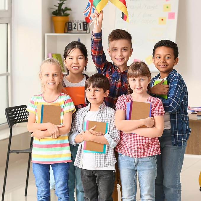 LABUK 40pcs Journals Bulk, A5 Kraft Lined Journaling Notebooks Bulk, Rainbow Composition Notebook, 12 Colors 60 Pages for Writing, School, Kids Gift