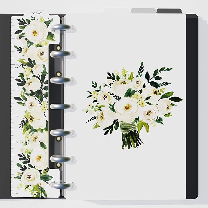 Discagenda Rosa Blanca Today Marker Ruler and Dividers Set for Planner Personal Organizer, Compatible with HP Mini