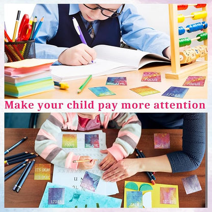 80 Pcs Anxiety Sensory Stickers with Inspirational Quotes Calm Textured Strips Relief Mental Health Stickers School Office Adhesive Sensory Tape Anti Stress Toys for Adults Teens (Classic)