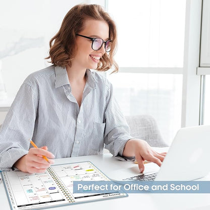 2026 Planner, Weekly and Monthly Calendar Planner, January 2026 - December 2026, Hardcover 2026 Calendar Planner Book with Tabs For Women & Men, Inner Pocket, Spiral Bound, Perfect for Office Home School Supplies - A4 (8.5" x 11"), Blue