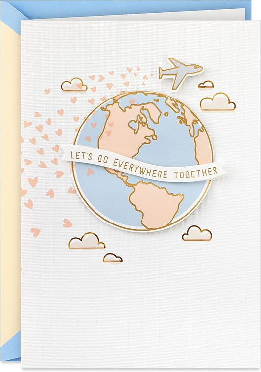 Hallmark Signature Romantic Valentine's Day Card (Let's Go Everywhere Together) for Anniversary, Love, Romantic Birthday, Sweetest Day