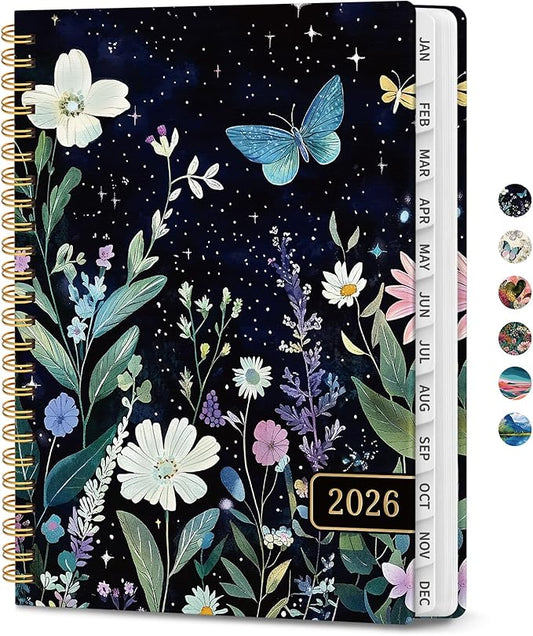 2026 Planner, Weekly and Monthly Planner for Women, January 2026 to December 2026, Pretty Hardcover 2026 Calendar Planner Book with Tabs, Inner Pocket, Spiral Bound, Perfect Office Home School Supplies - 8.5" x 11", Celestial