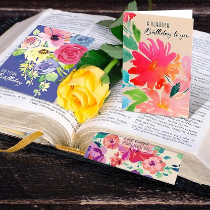 Zhanmai 80 Pack 4 x 6 Inch Religious Christian Birthday Cards Bulk with Scripture Assorted Bible Verse Designs Christian Blessings Birthday Cards with Envelopes (Watercolor Flower Style)