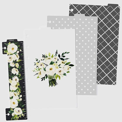 Discagenda Rosa Blanca Today Marker Ruler and Dividers Set for Planner Personal Organizer, Compatible with HP Mini
