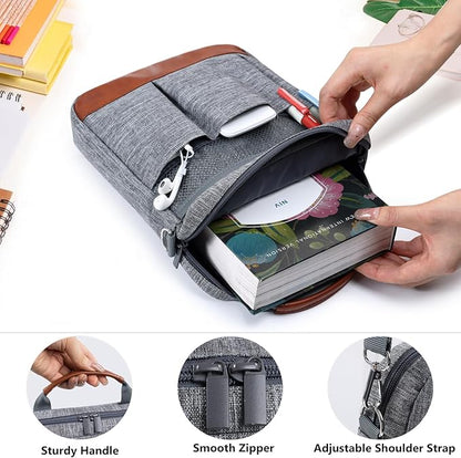 Book Sleeve with Zipper, Book Covers for Book Lovers, Multi-pocket Book Protector Cover with Shoulder Strap,Book Bag for Ipaad, kidle - Back To School Book Accessories
