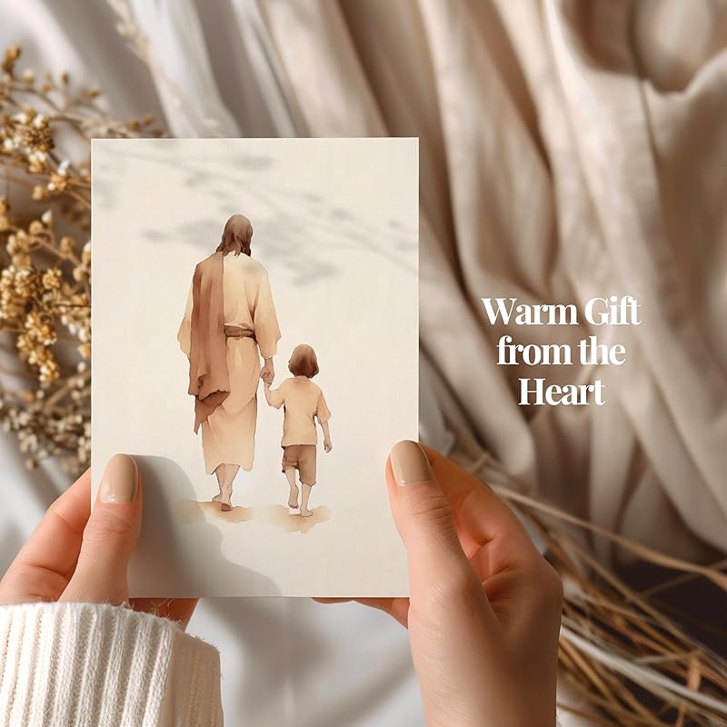 | The Way He Leads | Christian Greeting Cards Set of 6 with Envelopes | Scripture Biblical Cards, Jesus Decor Christian Gifts for Women, Religious Gifts Christian Décor (5"x7")