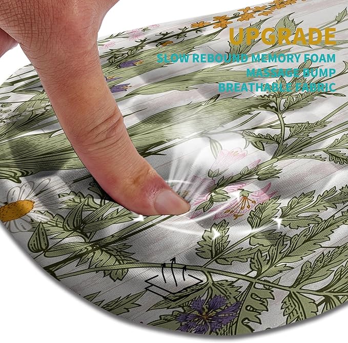 Hokafenle Ergonomic Mouse Pad Wrist Support, Wrist Rest Mousepad for Carpal Tunnel Pain Relief with Integrated Memory Foam Slope Massage Bulge (11.8x7.9 inch,Garden Flowers