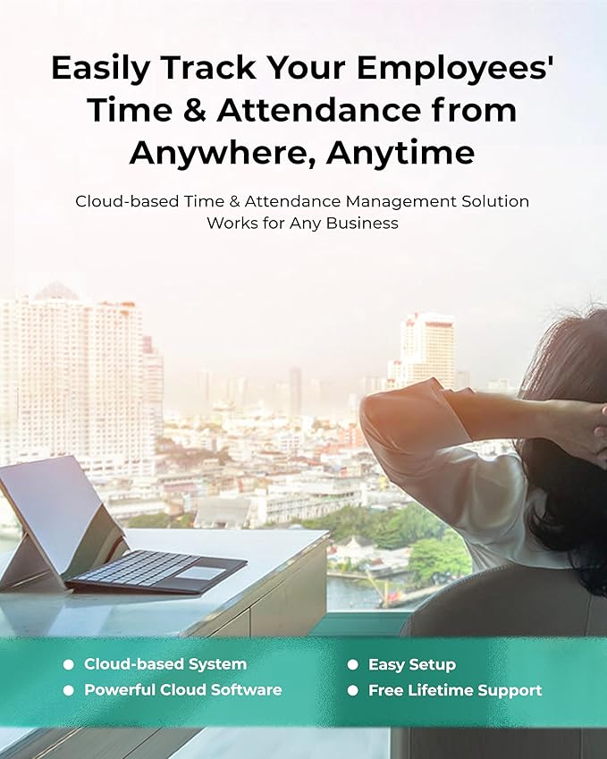 ANVIZ Time Clocks for Employees Small Business - FacePass 7 Pro Biometric Clock in and Out Machine - Face + RFID + Pin Punching in one, Support Door Access, with Professional Cloud Software