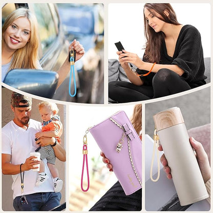 Fishent Keychain Wristlet lanyard, Cute Key Chain Holder, Upgraded Woven Wrist Lanyard for Keys, Wristlet Strap Keychain for Women Men Car Keys ID Badges Card Wallet Phone (Orange)