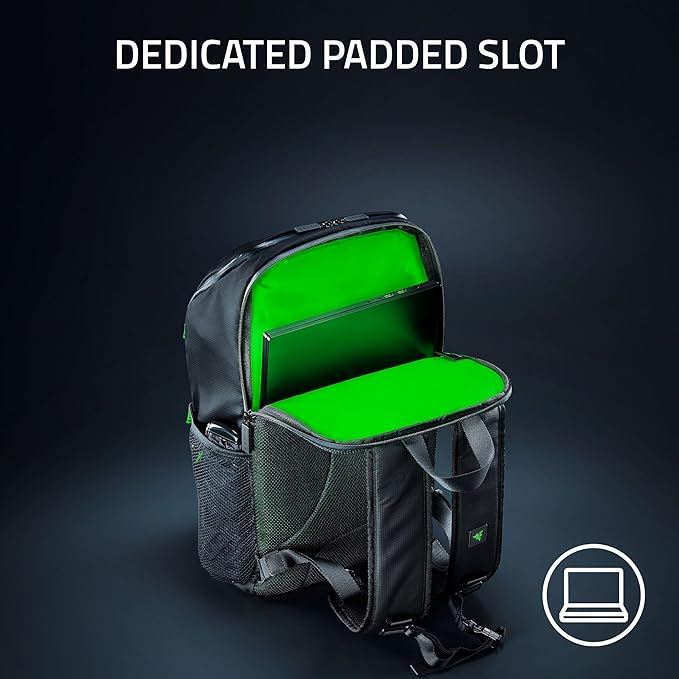 Razer Scout 16" Gaming Laptop Backpack: Lightweight Travel Carry On Computer Bag - Water Resistant - Fits 16 inch Notebook - Black