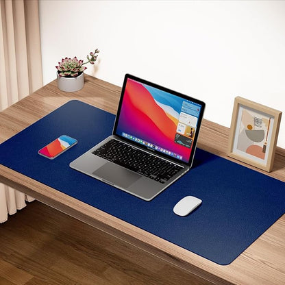 ‎Boutilon Leather Desk Pad 24"x 14" Non-Slip Mouse Pad,Office Desk Mat,Waterprooft PU Leather Desk Blotter,Desk Pad Protector,Desk Writing Pad for Home Office Decor (S-Navy)