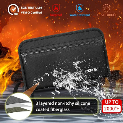 ENGPOW Receipt Coupon Organizer,Fireproof 13 Pockets Expanding File Folder Small Accordian File Organizer,Portable Filing Wallet Holder with Zipper & Labels for A5 Size Files and More(11.4" x 6.3")