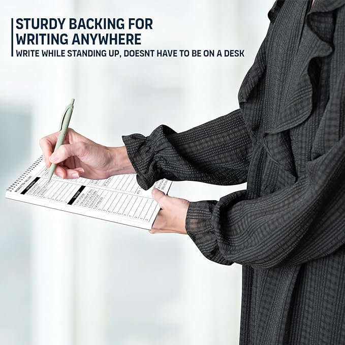 Weekly To Do List Spiral Planner Pad - 8.5x11" 52 Sheets - Desk Notepad with Multiple Sections - Undated Planning Notebook Checklist, Todo Agenda Plan