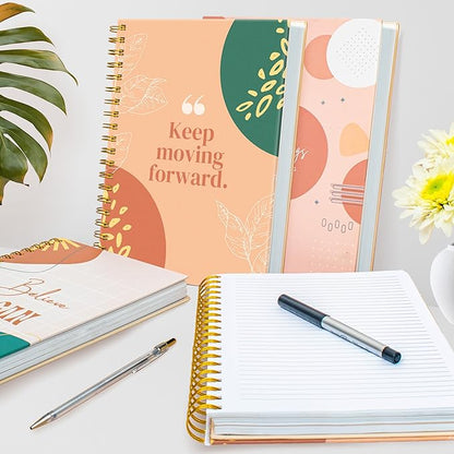 Hardcover Spiral Journal, 10.25" x 7.25", 300 Pages Large College Ruled Notebook for Women, Ideal for Writing, Journaling, Note-Taking, Work, School