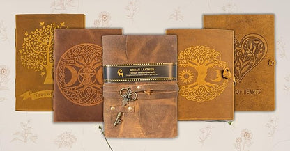 URBAN LEATHER Rustic Vintage Medieval Journal Old Deckle Edge Pages for Men Women to Write in, Gift for Artist Drawing Sketchbook Travel Writing Notebook for Him & Her, Thick Blank Unlined Page