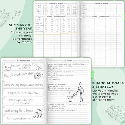 GoGirl Budget Planner – Monthly Financial Planner Organizer Budget Book. Expense Tracker Notebook Journal to Control Money, A5 (Mint Green)