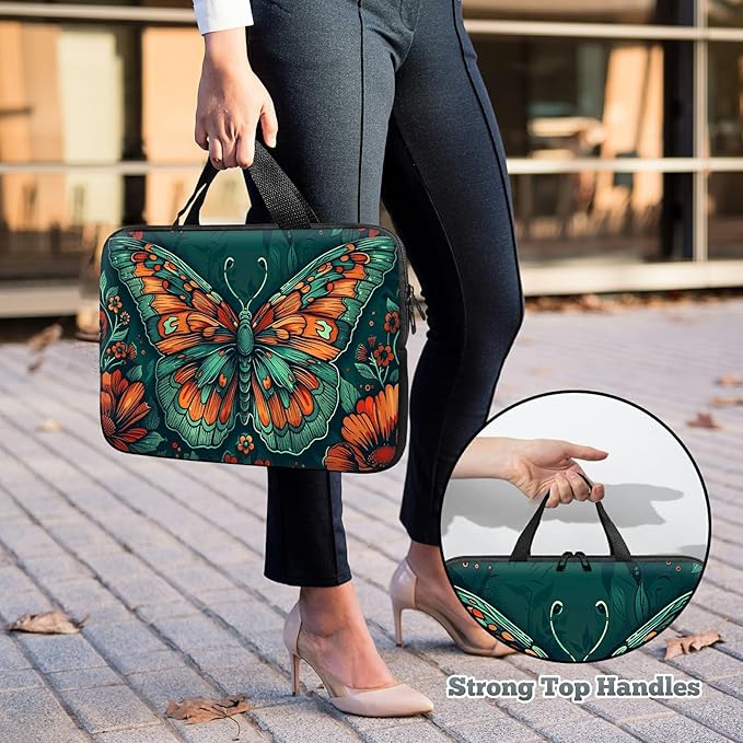 Universal Tablet Laptop Sleeve Case 10 inch, Art Moth Slim Carrying Case Durable Handbag Travel Laptop Bag for 7 to 10-inch Laptops/Notebook/Kids Tablet/ipad/eBook Readers