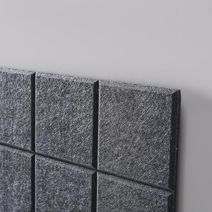 Large Cork Board for Wall 48" X 36", 12 Pack Felt Wall Tiles Bulletin Board Cork Boards for Walls, Felt Board Pin Board Tack Board Corkboard for Office (Drak Grey)