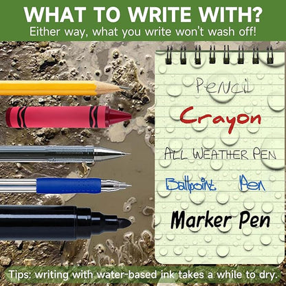 Yamadura All-Weather Top-Spiral Notebook 3" x 5" Green Cover Waterproof Shower Aqua Notes Notepad Notebook(5 Pack)