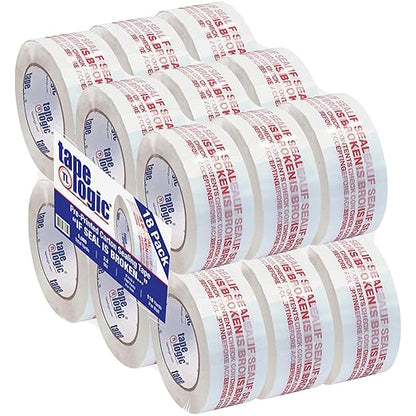 Aviditi Tape Logic 2 Inch x 110 Yard 2.2 Mil Red/White, Heavy Duty Packing Tape, "If Seal is Broken" 18 Pack, Perfect for Packing, Shipping, Moving, Home and Office