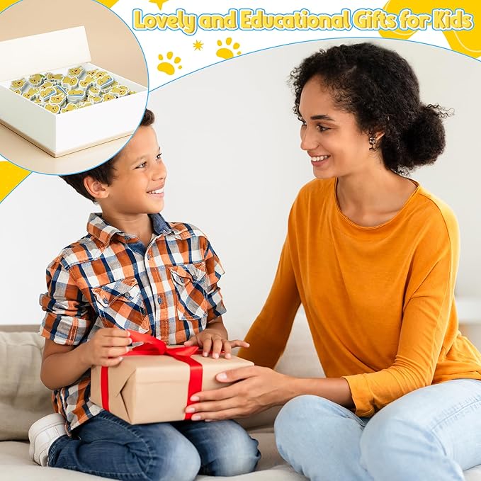 CJiangpo 60Pcs Golden Retriever Mini Eraser for Kids Bulk - Cute Cartoon Pencil Rubber Eraser Novelty 3D Desk Puzzle Rubbers Dog Birthday Party Favors Filler Kids Back to School Classroom Prizes Gifts