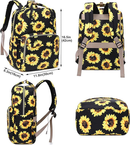 Sunflower Laptop Backpack College Bookbag School Backpack for Women Girls, Travel Backpack 15.6 Inch Computer Backpacks