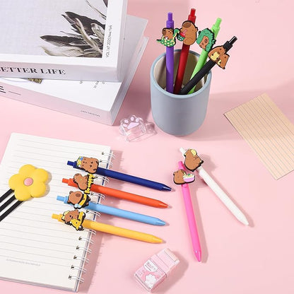 10 Pcs Funny Pens with Capybara Theme Cute Graphics Party favors for Kids Classroom Rewards Bulk for Coworkers Team Staff Funny Office Stationary (Capybara)