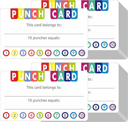 332 PCS Punch Cards, Incentive Reward Card Student Awards Loyalty Cards for Business, Classroom, Kids Behavior, Students, Teachers, 3.5” x 2”