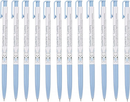 ZEESOON Xeno Lunatic Lunny 0.38mm Slim Ball Point Pen Dozen Box 12 Pcs, Made in Korea (Blue 12pcs)