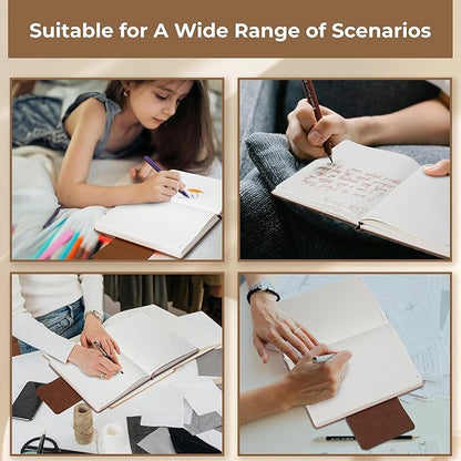 Lined Leather Journals for Writing B5 Large Journaling Notebooks with 100 GSM Thick Paper Journal Notebook for Men & Women with Buckle Closure, 7.28" x 10.23", Brown