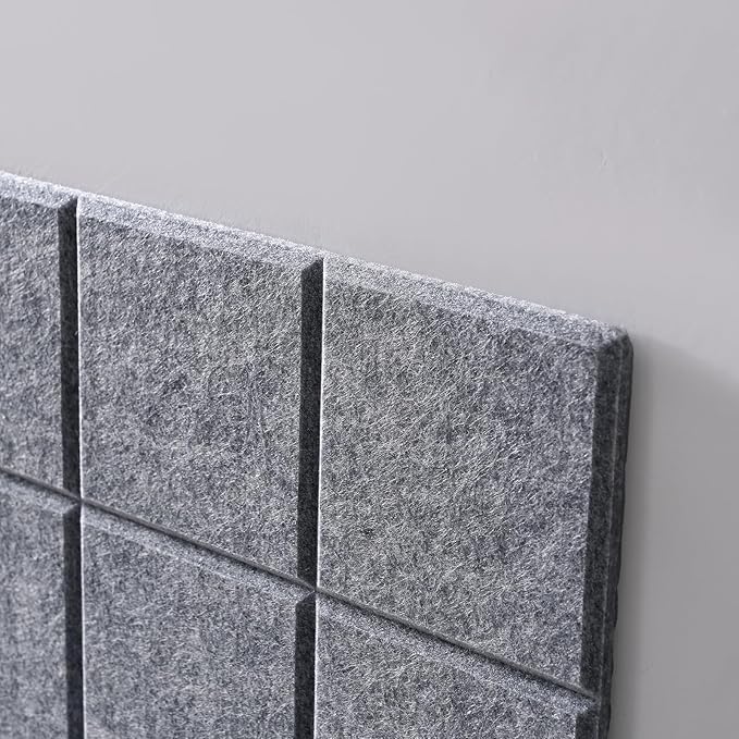 Large Cork Board for Wall 48" X 36", 12 Pack Felt Wall Tiles Bulletin Board Cork Boards for Walls, Felt Board Pin Board Tack Board Corkboard for Office (Light Grey)