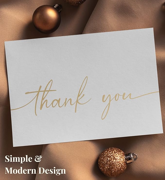 Thank You Card | Matte Gold Foil 20 Pack