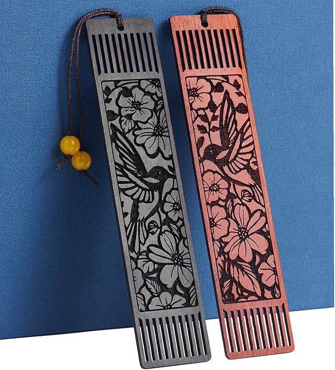 Wood Hummingbird Bookmark Gifts,Aesthetic Bookmarks Book Marks for Reading Women, Gifts for Bird Lovers (Hollow Hummingbird)