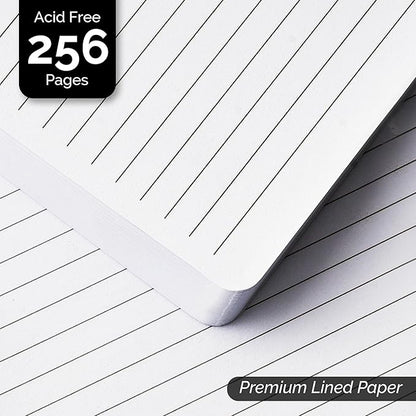 Nextnoid Hardcover Lined Journal Notebook - 120 GSM Thick Paper, Medium A5-256 Pages - Perfect For Writing, Journaling and Note-Taking (Green, Ruled)