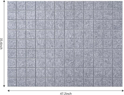 Large Cork Board for Wall 48" X 36", 12 Pack Felt Wall Tiles Bulletin Board Cork Boards for Walls, Felt Board Pin Board Tack Board Corkboard for Office (Light Grey)