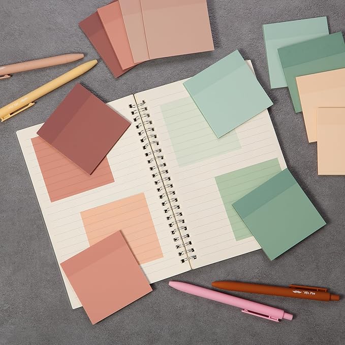 Mr. Pen- Transparent Sticky Notes, 3”x3”, Boho Colors, 12 Pads, 600 Sheets, See Through Sticky Notes, Bulk Sticky Notes Transparent, Translucent Sticky Notes, Clear Transparent Sticky Notes Clear