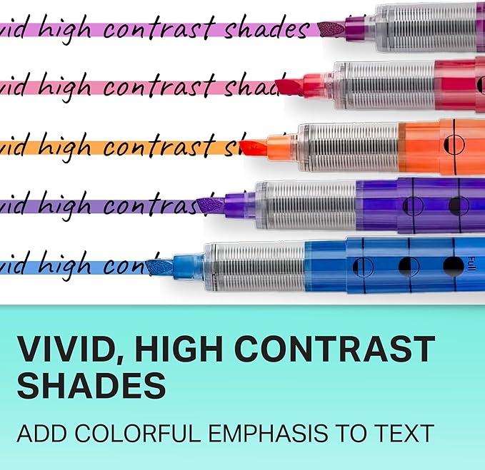 Sharpie Liquid Highlighter, Chisel Tip Highlighters, Journaling Supplies, Study Supplies, Assorted Colored Highlighters, 10 Count