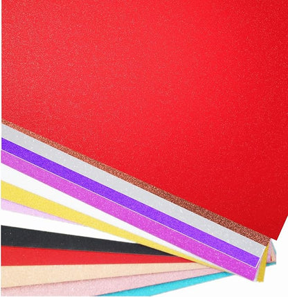 Baisunt 20 Sheets Red Glitter Cardstock Paper for DIY Art Project, Scrapbook, Birthday Wedding Party Decoration 250GSM(8x12 In, Non Adhesive)