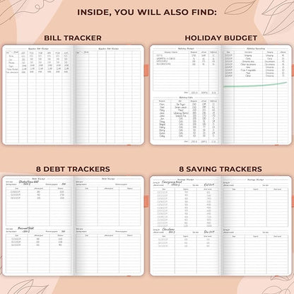 GoGirl Budget Planner – Monthly Financial Planner Organizer Budget Book. Expense Tracker Notebook Journal to Control Money, Compact (Peach Pink)