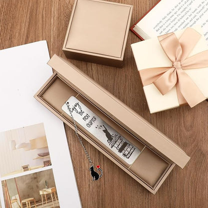 Jeffdad 2 Pcs Kitty Inspirational Words Bookmarks Funny Bookmarks Book Marker for Birthday Gifts Stainless Steel Bookmarks for Book Lovers Kids Teachers Friends Women Men (Type one)