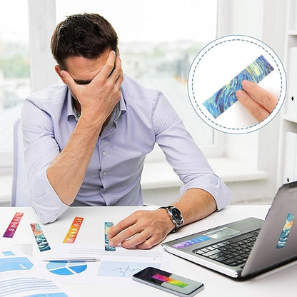 50PCS Calm Strips for Anxiety Sensory Stickers Calm Stickers for Relieve Adults Kids Teens Fidgets Stress Office&Classroom Supplies Anxiety Relief Items with Tactile Textured Surface Patterns(Multi)