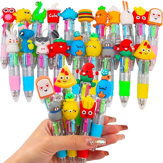 20Pcs Mini Multicolor Pens in One 4-in-1 Cute Pens Bulk for Kids, Ballpoint Pen for Birthdays and Children's Parties, Fun Pens Gifts Assorted Ink Kawaii Pens
