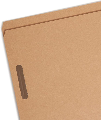 Smead Fastener File Folder, 2 Fasteners, Reinforced Straight-Cut Tab, Letter Size, Kraft, 50 per Box (14813), Brown