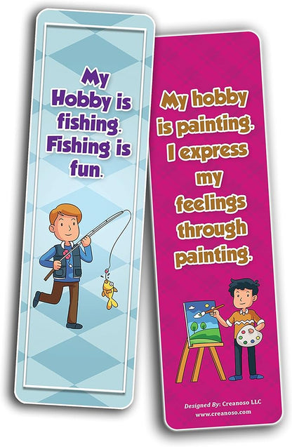 Creanoso My Hobbies Bookmarks (2-Sets X 6 Cards) – Daily Inspirational Card Set – Interesting Book Page Clippers – Great Gifts for Adults and Professionals