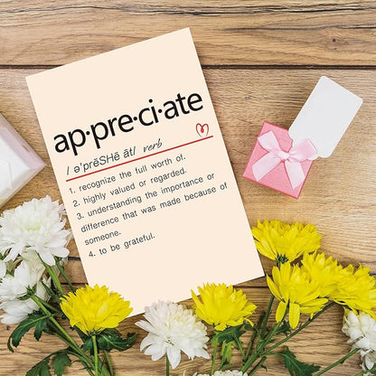 Cute Appreciate Definition Card, Funny Thank You Card for Him Her, Lovely Thankful Greeting Card for Teacher Boss