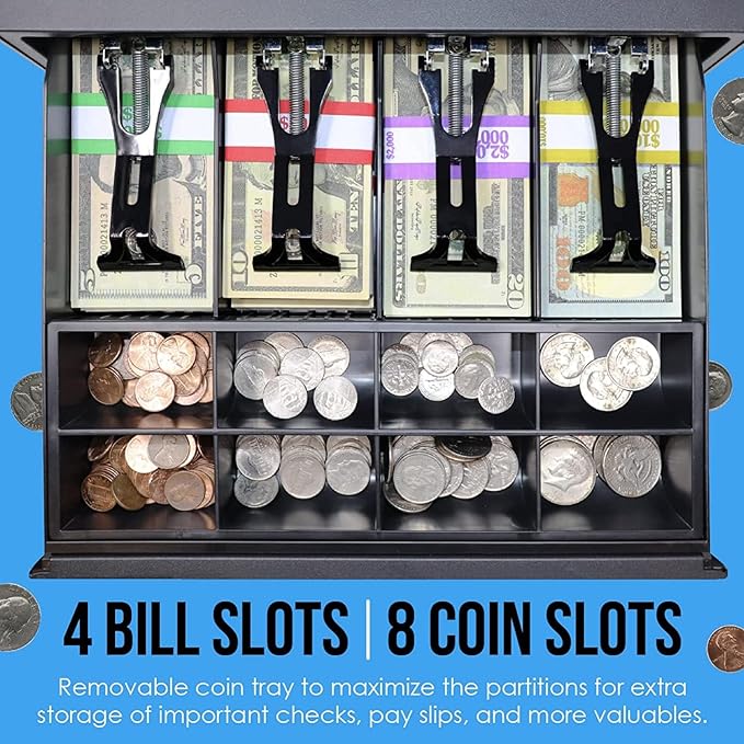 Nadex CR360 Cash Register, 4700 Lookups 50 Dept 50 Clerks, Quick Load Thermal Printer, Compact Size, Cash and Coin Drawer, Black