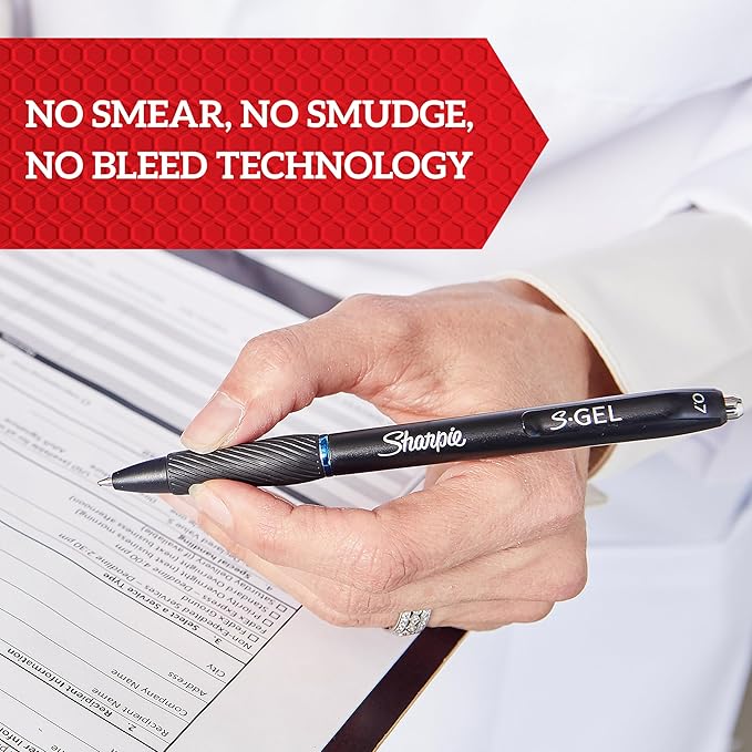 SHARPIE S-Gel Pens, Gel Pens, Medium Point (0.7mm), Blue Ink Gel Pen, 36 Count