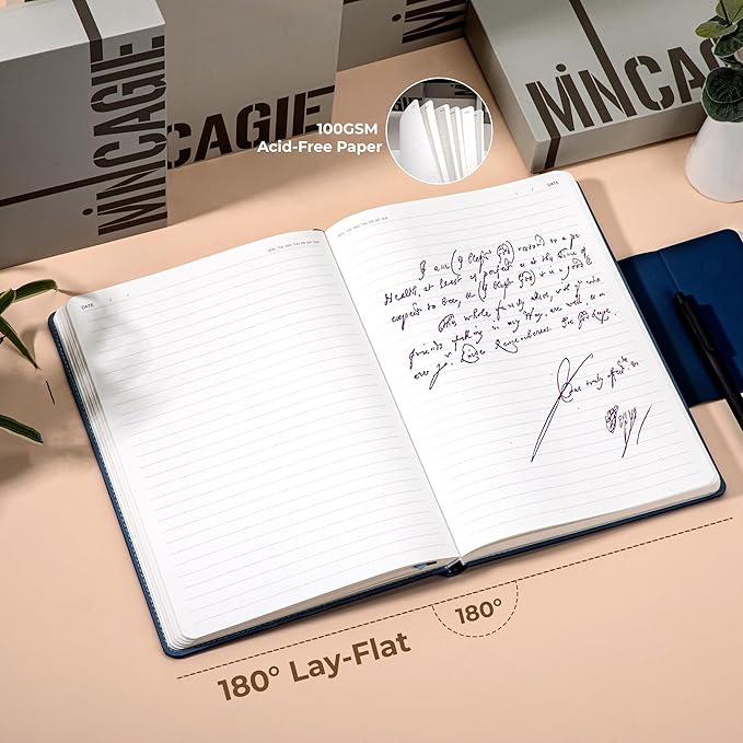 Lined Leather Journals for Writing B5 Large Journaling Notebooks with 100 GSM Thick Paper Journal Notebook for Men & Women with Buckle Closure Travel Work Note Taking Diary, 7.28" x 10.23", Blue